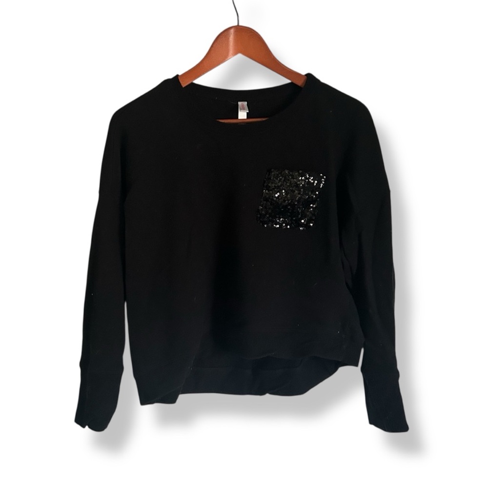 [Xhilaration] BOGO $1 Black Sequin Pocket Sweatshirt